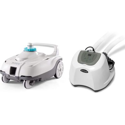 Intex - ZX100 Auto Pressure Side Pool Cleaner with Krystal Clear Saltwater System - White, Gray Intex - ZX100 Auto Pressure Side Pool Cleaner with Krystal Clear Saltwater System - White, Gray