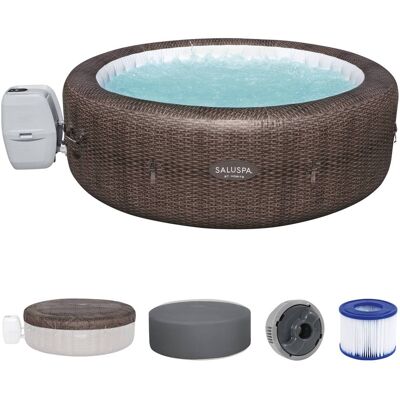 Bestway - SaluSpa St Moritz AirJet Inflatable Hot Tub w/ EnergySense Cover - Brown Bestway - SaluSpa St Moritz AirJet Inflatable Hot Tub w/ EnergySense Cover - Brown