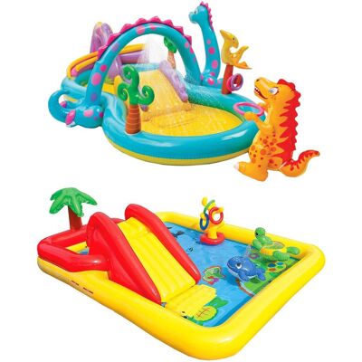 Intex - Dinoland Kiddie Inflatable Pool & Inflatable Ocean Backyard Kiddie Pool Intex - Dinoland Kiddie Inflatable Pool & Inflatable Ocean Backyard Kiddie Pool