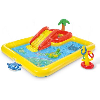 Intex - 100"x77" Inflatable Ocean Play Center Backyard Toddler Kiddie Pool & Games - Yellow Intex - 100"x77" Inflatable Ocean Play Center Backyard Toddler Kiddie Pool & Games - Yellow