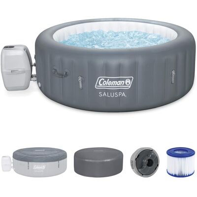 Coleman - Palm Springs 6 Person EnergySense Smart AirJet Plus Inflatable Hot Tub - Gray Coleman - Palm Springs 6 Person EnergySense Smart AirJet Plus Inflatable Hot Tub - Gray