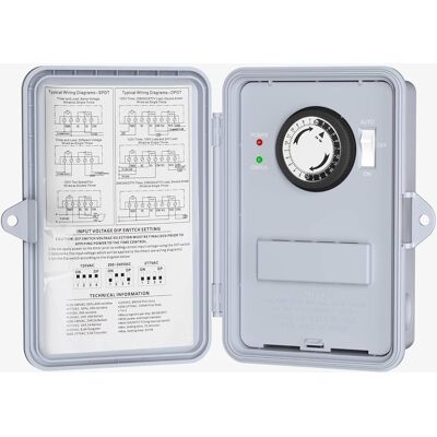 BN-LINK - Outdoor Mechanical Pool Pump Timer, 24-Hour Programmable, Heavy Duty 40A 2HP, 120–277V BN-LINK - Outdoor Mechanical Pool Pump Timer, 24-Hour Programmable, Heavy Duty 40A 2HP, 120–277V