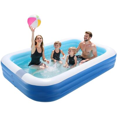 VEVOR - Inflatable Pool, 118 x 67 x 20 inch Large Blow-Up Swimming Pool, Family-Sized Pool with Repair Patches - Blue+White VEVOR - Inflatable Pool, 118 x 67 x 20 inch Large Blow-Up Swimming Pool, Family-Sized Pool with Repair Patches - Blue+White