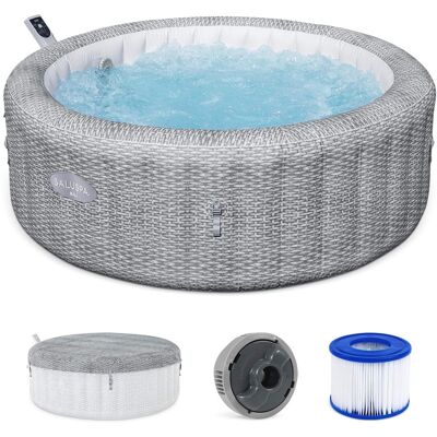 Bestway - SaluSpa Bali Smart AirJet Inflatable Hot Tub w/ EnergySense Cover - Gray Bestway - SaluSpa Bali Smart AirJet Inflatable Hot Tub w/ EnergySense Cover - Gray