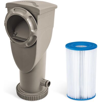 Funsicle - 1500 Gallon SkimmerPlus Filter Pump System for Above Ground Pool, Gray Funsicle - 1500 Gallon SkimmerPlus Filter Pump System for Above Ground Pool, Gray