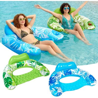 Joyfy - 2 Packs Inflatable Pool Floats Chair, Pool Lounge Chairs with Cup Holders for Adult Summer Water Fun Beach - Blue, Green Joyfy - 2 Packs Inflatable Pool Floats Chair, Pool Lounge Chairs with Cup Holders for Adult Summer Water Fun Beach - Blue, Green