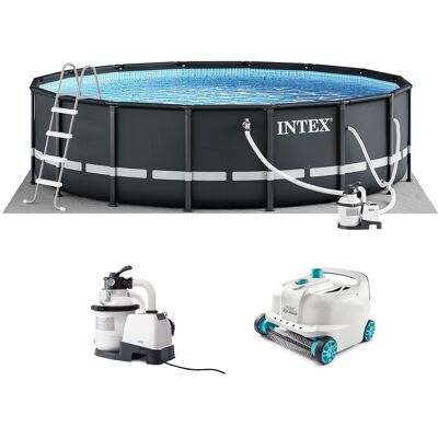 Intex - Ultra XTR 16ft x 48in Round Above Ground Pool Set w/ Pump & Robot Vacuum Intex - Ultra XTR 16ft x 48in Round Above Ground Pool Set w/ Pump & Robot Vacuum
