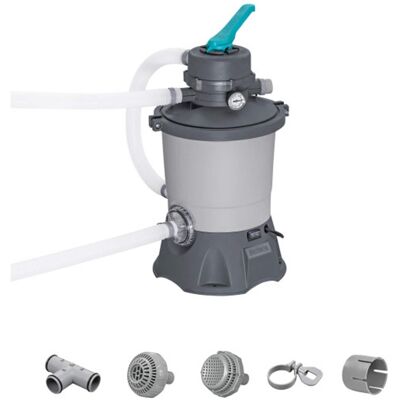 Bestway - 950 Gallon Sand Filter Pump for Above Ground Outdoor Swimming Pools - Gray Bestway - 950 Gallon Sand Filter Pump for Above Ground Outdoor Swimming Pools - Gray