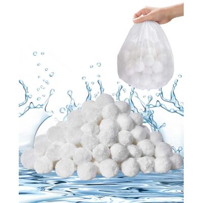 VEVOR - Pool Filter Balls for Sand Filter, 1.5 lbs, Filter Balls Replace Pool Filter Sand, Reusable Polyester Fiber Filter Media - White VEVOR - Pool Filter Balls for Sand Filter, 1.5 lbs, Filter Balls Replace Pool Filter Sand, Reusable Polyester Fiber Filter Media - White