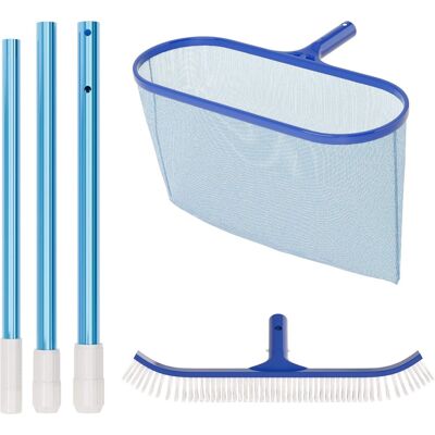 Winado - 3-in-1 Pool Cleaning Kit w/ Net, Brush, Telescopic Pole, Pool Maintenance Tools for Inground Above Ground Swimming Pools - Light Blue Winado - 3-in-1 Pool Cleaning Kit w/ Net, Brush, Telescopic Pole, Pool Maintenance Tools for Inground Above Ground Swimming Pools - Light Blue