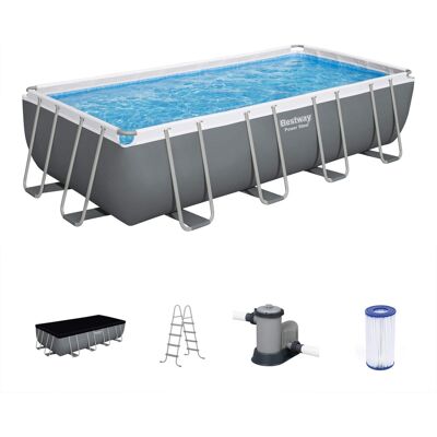 Bestway - Power Steel 18' x 9' x 48" Rectangular Above Ground Swimming Pool Set Bestway - Power Steel 18' x 9' x 48" Rectangular Above Ground Swimming Pool Set
