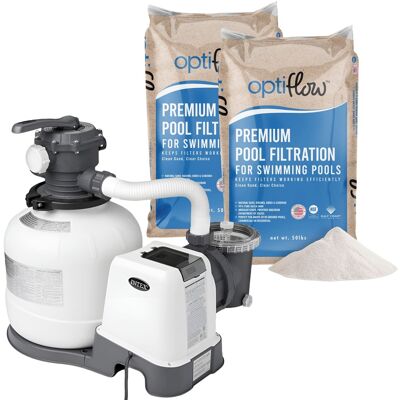 Intex - Krystal Clear 2800GPH Sand Filter Pump & OptiFlow Premium Pool Filter Sand Intex - Krystal Clear 2800GPH Sand Filter Pump & OptiFlow Premium Pool Filter Sand