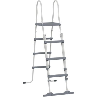 Outsunny - Above Ground Swimming Pool Ladder, A-Frame Deck Ladder - Gray Outsunny - Above Ground Swimming Pool Ladder, A-Frame Deck Ladder - Gray