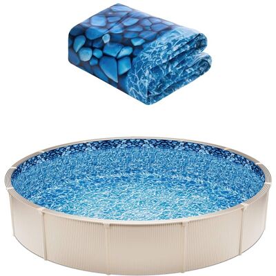 VEVOR - Pool Liner, 33ft Round Pool Liner, Uinbead Style, Durable Vinyl Pool Liner, Standard Gauge, 52in Wall Height - Blue VEVOR - Pool Liner, 33ft Round Pool Liner, Uinbead Style, Durable Vinyl Pool Liner, Standard Gauge, 52in Wall Height - Blue