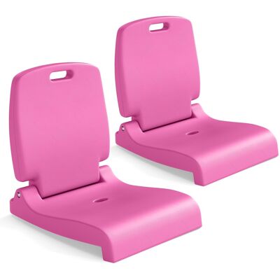 Gymax - 2PCS Poolside Chairs for Edge of Pool Foldable Outdoor Pool Chair - Pink Gymax - 2PCS Poolside Chairs for Edge of Pool Foldable Outdoor Pool Chair - Pink