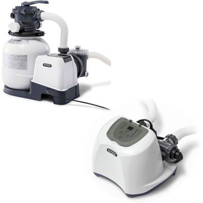 Intex - 2100 GPH Pool Sand Filter Pump with Krystal Clear Saltwater System Intex - 2100 GPH Pool Sand Filter Pump with Krystal Clear Saltwater System