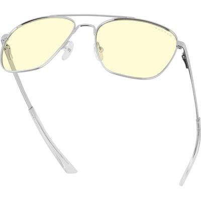 GUNNAR - Mustang Computer Glasses with Blue Light Reduction, Amber Lenses - Chrome GUNNAR - Mustang Computer Glasses with Blue Light Reduction, Amber Lenses - Chrome