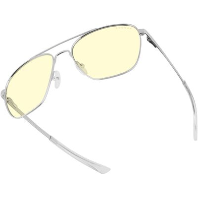 GUNNAR - Computer Glasses - Mustang, Amber Lens - Blue Light Blocking, Relieve Dry Eye, Anti Glare - Chrome GUNNAR - Computer Glasses - Mustang, Amber Lens - Blue Light Blocking, Relieve Dry Eye, Anti Glare - Chrome