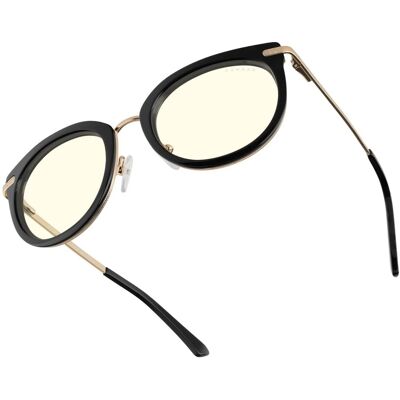 GUNNAR - Womens Computer Glasses - Lahti, Clear Lens - Blue Light Blocking, Releive Dry Eye, Anti Glare - Onyx GUNNAR - Womens Computer Glasses - Lahti, Clear Lens - Blue Light Blocking, Releive Dry Eye, Anti Glare - Onyx