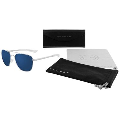 GUNNAR - Mustang Computer Glasses with Blue Light Reduction, Sun Lenses - Chrome GUNNAR - Mustang Computer Glasses with Blue Light Reduction, Sun Lenses - Chrome