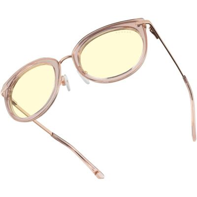GUNNAR - Womens Computer Glasses - Lahti, Amber Lens - Blue Light Blocking, Releive Dry Eye, Anti Glare - Rose Crystal GUNNAR - Womens Computer Glasses - Lahti, Amber Lens - Blue Light Blocking, Releive Dry Eye, Anti Glare - Rose Crystal