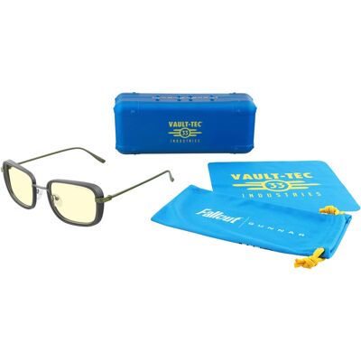 GUNNAR - Fallout Vault 33 Computer Glasses with Blue Light Reduction, Clear Lenses - Gunmetal/Olive GUNNAR - Fallout Vault 33 Computer Glasses with Blue Light Reduction, Clear Lenses - Gunmetal/Olive