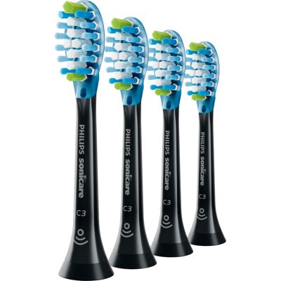 Philips Sonicare - Premium Plaque Control Brush Heads (4-Pack) - Black Philips Sonicare - Premium Plaque Control Brush Heads (4-Pack) - Black