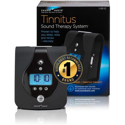 Sound Oasis - Tinnitus Sound Therapy System, 24 Doctor-Developed Sounds, Sleep & Noise Relief, Alarm & Auto-Off Timer - Black Sound Oasis - Tinnitus Sound Therapy System, 24 Doctor-Developed Sounds, Sleep & Noise Relief, Alarm & Auto-Off Timer - Black