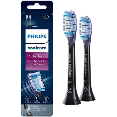 Philips - Sonicare Genuine G3 Premium Gum Care Replacement Toothbrush Heads - 2 Count - HX9052/95 - Black Philips - Sonicare Genuine G3 Premium Gum Care Replacement Toothbrush Heads - 2 Count - HX9052/95 - Black
