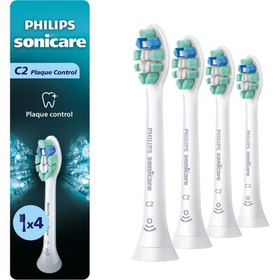 Philips Sonicare - C2 Plaque Control - Replacement Toothbrush Heads, 4 Pack, HX9024/77 - White Philips Sonicare - C2 Plaque Control - Replacement Toothbrush Heads, 4 Pack, HX9024/77 - White