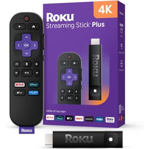 Roku - Streaming Stick Plus - 4K & HDR Streaming Device for TV with Voice Remote - Black Roku - Streaming Stick Plus - 4K & HDR Streaming Device for TV with Voice Remote - Black