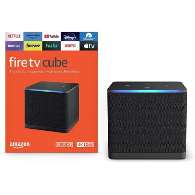 Amazon - Fire TV Cube 3rd Gen with AI-powered Fire TV Search, Hands-free streaming device w/ Alexa, Wi-Fi 6E, 16 GB, 4K Ultra HD - Black Amazon - Fire TV Cube 3rd Gen with AI-powered Fire TV Search, Hands-free streaming device w/ Alexa, Wi-Fi 6E, 16 GB, 4K Ultra HD - Black