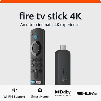 Amazon - Fire TV Stick 4K 2nd Gen streaming device, includes support for Wi-Fi 6, Dolby Vision/Atmos, free & live TV - Black Amazon - Fire TV Stick 4K 2nd Gen streaming device, includes support for Wi-Fi 6, Dolby Vision/Atmos, free & live TV - Black
