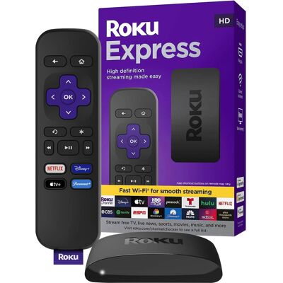 Roku - Express Streaming Media Player with Standard Remote (no TV controls) - Black Roku - Express Streaming Media Player with Standard Remote (no TV controls) - Black