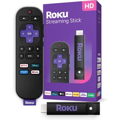 Roku - Streaming Stick - HD Streaming Device for TV with Voice Remote - Black Roku - Streaming Stick - HD Streaming Device for TV with Voice Remote - Black
