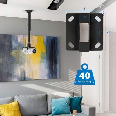 Mount-It! - Universal 3-in-1 Extendable Projector Wall & Ceiling Mount with Full Motion and Height Adjustment - White Mount-It! - Universal 3-in-1 Extendable Projector Wall & Ceiling Mount with Full Motion and Height Adjustment - White