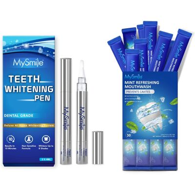 MySmile - Teeth Whitening Pens With 14 Treatments & Portable Mouthwash Bundle MySmile - Teeth Whitening Pens With 14 Treatments & Portable Mouthwash Bundle