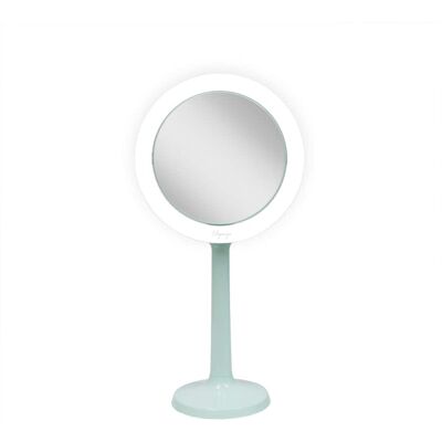 Zadro - Hudson, LED Lighted Makeup Mirror with 8X/1X Magnifications & Suction Cup Mounting - Seafoam Green Zadro - Hudson, LED Lighted Makeup Mirror with 8X/1X Magnifications & Suction Cup Mounting - Seafoam Green
