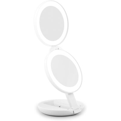 Zadro - Compact Lighted Travel Mirror with 10X/1X Magnifications and LED Illumination - White Zadro - Compact Lighted Travel Mirror with 10X/1X Magnifications and LED Illumination - White