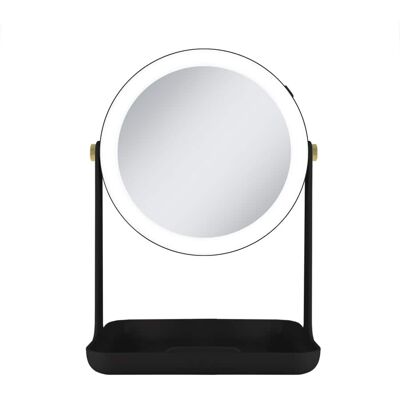 Zadro - Back-to-School LED Lighted Makeup Mirror with 5X/1X Magnifications, Accessories Tray & Phone Holder - Black Zadro - Back-to-School LED Lighted Makeup Mirror with 5X/1X Magnifications, Accessories Tray & Phone Holder - Black