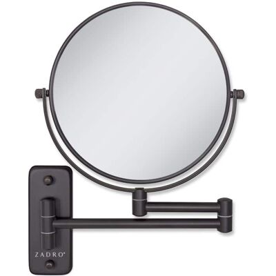 Zadro - Wall Mounted Makeup Mirror with 8X/1X Magnifications & Extendable Arm - Oil-Rubbed Bronze Zadro - Wall Mounted Makeup Mirror with 8X/1X Magnifications & Extendable Arm - Oil-Rubbed Bronze