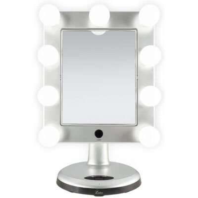 Zadro - Melrose Hollywood Lighted Makeup Mirror with Bluetooth & Magnification - Silver Zadro - Melrose Hollywood Lighted Makeup Mirror with Bluetooth & Magnification - Silver