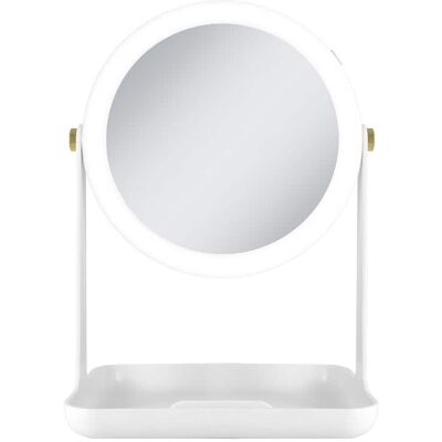 Zadro - Back-to-School LED Lighted Makeup Mirror with 5X/1X Magnifications, Accessories Tray & Phone Holder - White Zadro - Back-to-School LED Lighted Makeup Mirror with 5X/1X Magnifications, Accessories Tray & Phone Holder - White