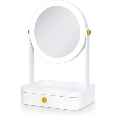 Zadro - Back-to-School LED Lighted Makeup Mirror with 5X/1X Magnifications, Storage Drawer & Accessories Tray - White Zadro - Back-to-School LED Lighted Makeup Mirror with 5X/1X Magnifications, Storage Drawer & Accessories Tray - White
