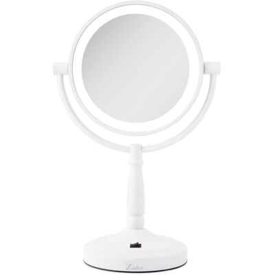 Zadro - Cordless LED Lighted Makeup Mirror with 10X/1X Magnifications for Flawless Beauty - White Zadro - Cordless LED Lighted Makeup Mirror with 10X/1X Magnifications for Flawless Beauty - White
