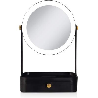 Zadro - Back-to-School LED Lighted Makeup Mirror with 5X/1X Magnifications, Storage Drawer & Accessories Tray - Black Zadro - Back-to-School LED Lighted Makeup Mirror with 5X/1X Magnifications, Storage Drawer & Accessories Tray - Black