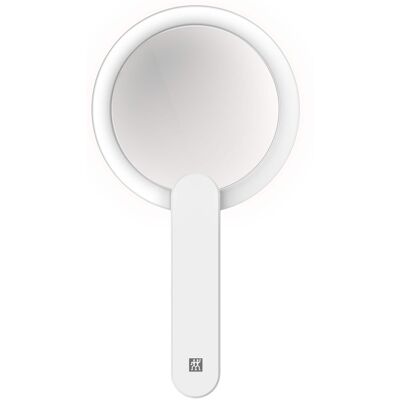 ZWILLING - Makeup Mirror (10X magnification, LED rechargeable, 360 degree rotating handle, daylight Premium - White ZWILLING - Makeup Mirror (10X magnification, LED rechargeable, 360 degree rotating handle, daylight Premium - White