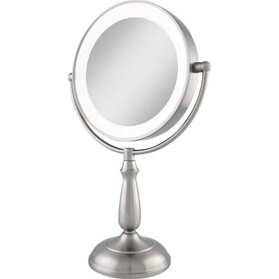 Zadro - Dimmable Touch Dual-Sided LED Lighted Mirror - Satin Nickel Zadro - Dimmable Touch Dual-Sided LED Lighted Mirror - Satin Nickel