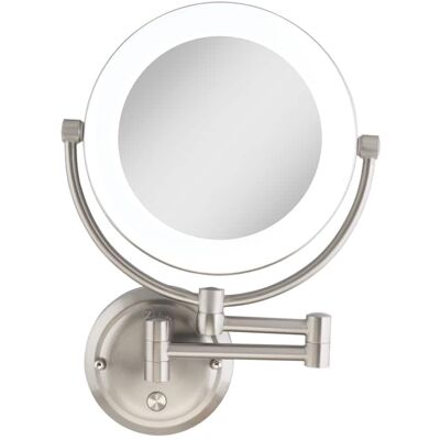 Zadro - Lexington, LED Lighted Wall Mounted Makeup Mirror with 10X/1X Magnifications & Extendable Arm - Corded - Satin Nickel Zadro - Lexington, LED Lighted Wall Mounted Makeup Mirror with 10X/1X Magnifications & Extendable Arm - Corded - Satin Nickel