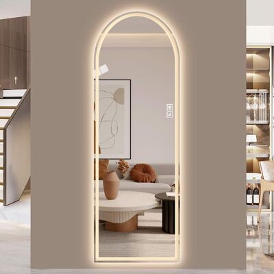 Boyel Living - 65 by 21 Inch Arch Design LED Full Length Mirror Dimmable High Definition Explosion Proof for Makeup Studio Boyel Living - 65 by 21 Inch Arch Design LED Full Length Mirror Dimmable High Definition Explosion Proof for Makeup Studio